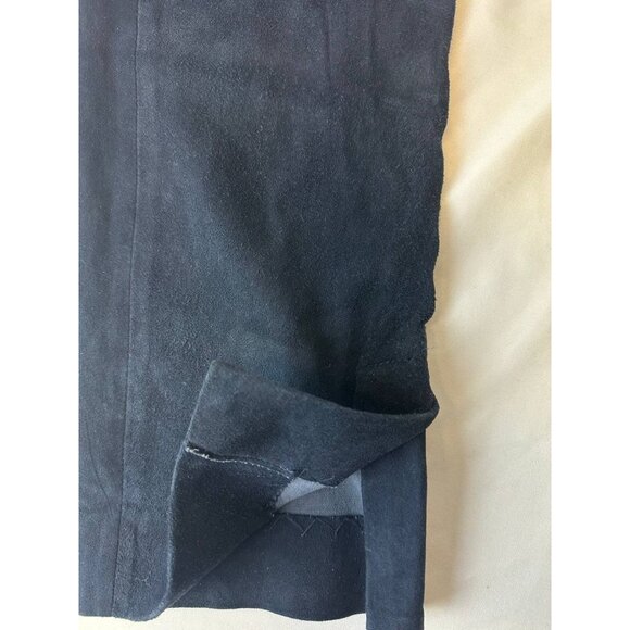 Vince Stretch Lamb Suede Split Hem Crop Pant in Navy Size M $1250 - Picture 3 of 11